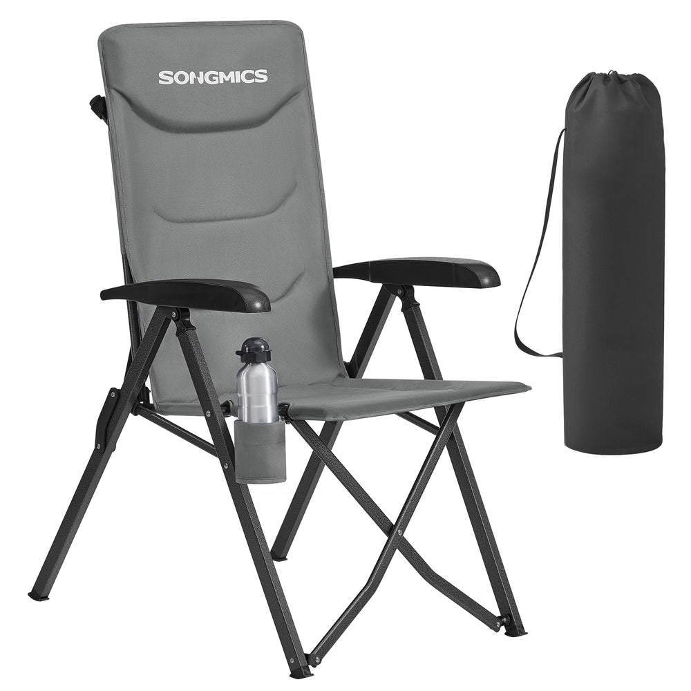 Reclining Camping Chair - 30L - Foam, Plastic, Steel - Padded Seat - Adjustable High Back