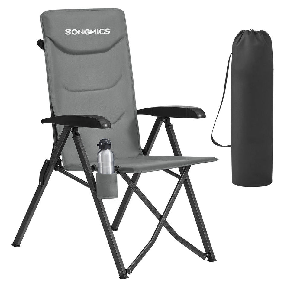 Reclining Camping Chair - 30L - Foam, Plastic, Steel - Padded Seat - Adjustable High Back