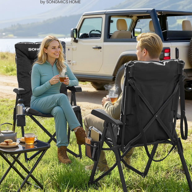 Reclining Camping Chair - 27.6L - Foam, Steel - Padded Seat - Adjustable High Back