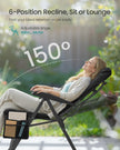 Reclining Camping Chair - 27.6L - Foam, Steel - Padded Seat - Adjustable High Back