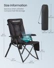 Reclining Camping Chair - 27.6L - Foam, Steel - Padded Seat - Adjustable High Back