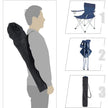 Set of 2 Folding Camping Chairs – Fabric – Dark Blue – Portable with Armrests and Cup Holder