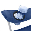 Set of 2 Folding Camping Chairs – Fabric – Dark Blue – Portable with Armrests and Cup Holder