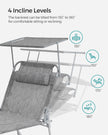 Folding Sun Lounger – Greige – Large Reclining Design with Adjustable Backrest and Sunshade