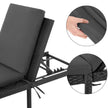Sun Lounger – Rattan-Like – Smoky Grey and Black – Reclining Backrest with Thick Mattress
