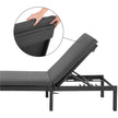 Sun Lounger – Rattan-Like – Smoky Grey and Black – Reclining Backrest with Thick Mattress