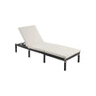 Sunbed – Rattan-Like Surface – Smoky Grey and Black – Reclining Backrest with 5 cm Thick Mattress