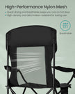 Camping Chairs Set of 2 – Fabric – Ink Black – High Backrest, Adjustable Armrests, Cup Holder