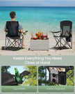 Camping Chairs Set of 2 – Fabric – Ink Black – High Backrest, Adjustable Armrests, Cup Holder