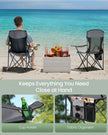 Camping Chairs Set of 2 – Fabric – Slate Grey – High Backrest, Adjustable Armrests, Cup Holder