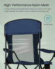 Camping Chairs Set of 2 – Fabric – Harbor Blue – High Backrest, Adjustable Armrests, Cup Holder
