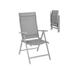 Folding Garden Chair – Aluminum – Grey – 8-Angle Reclining Backrest, Max Capacity 150 kg
