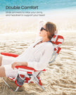 Folding Camping Chair – Aluminium – Red and White – Portable with Pillow and Reclinable Feature