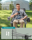 Folding Camping Chair – Foam Padding – Slate Grey – High Backrest with Cup Holder