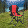 Folding Camping Chair – Heavy-Duty Metal – Grey and Black – Padded Seat with Cup Holder