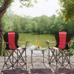 Folding Camping Chair – Fabric – Black – 250 kg Load Capacity with Cup Holder