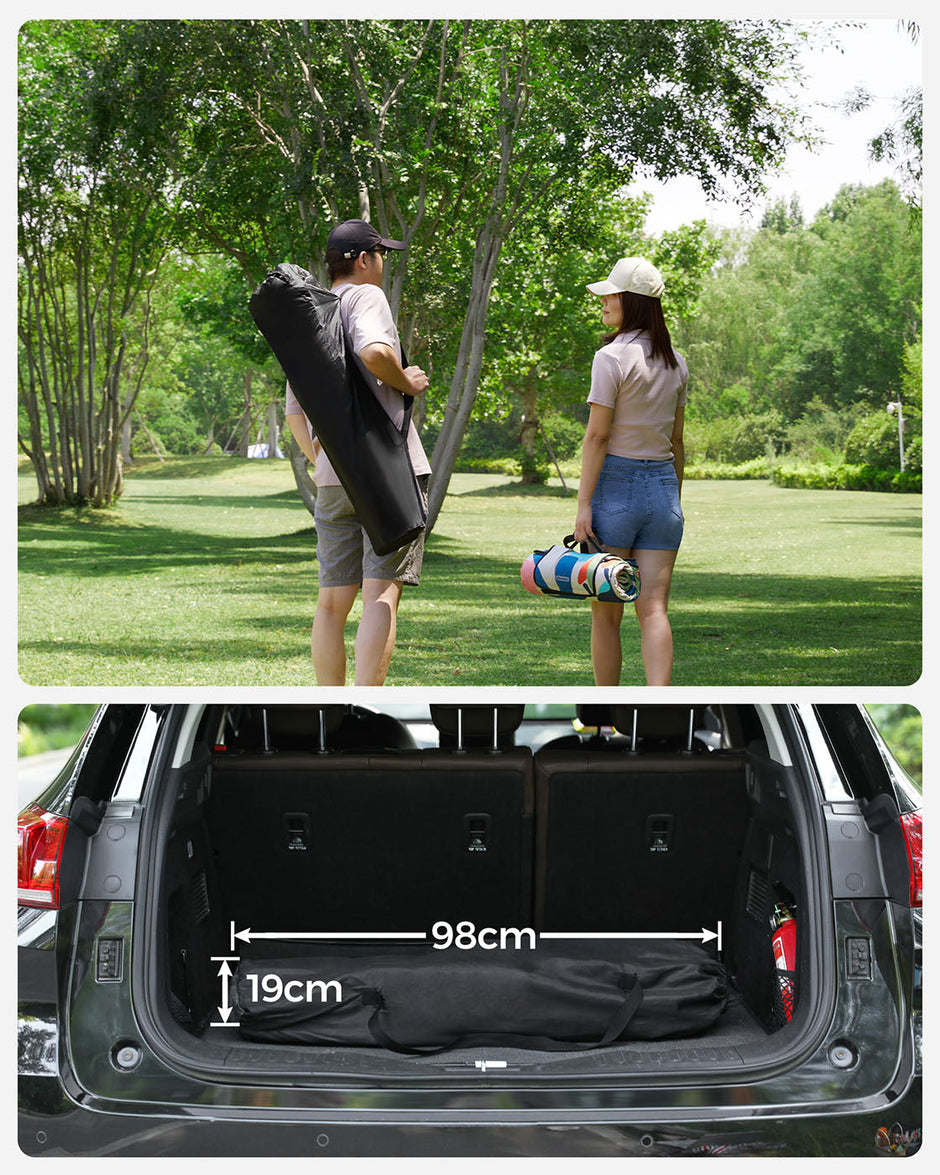 Folding Camping Chair – Fabric – Black – 250 kg Load Capacity with Cup Holder