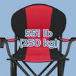 Folding Camping Chair – Heavy-Duty Metal – Grey and Black – Padded Seat with Cup Holder