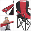 Folding Camping Chair – Fabric – Black – 250 kg Load Capacity with Cup Holder