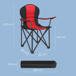 Folding Camping Chair – Heavy-Duty Metal – Grey and Black – Padded Seat with Cup Holder
