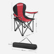 Folding Camping Chair – Fabric – Black – 250 kg Load Capacity with Cup Holder