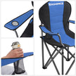 Foldable Camping Chair – Fabric – Black – 250 kg Load Capacity with Cup Holder