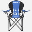Foldable Camping Chair – Fabric – Black – 250 kg Load Capacity with Cup Holder