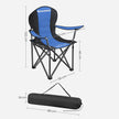 Foldable Camping Chair – Fabric – Black – 250 kg Load Capacity with Cup Holder