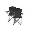 Set of 2 Folding Camping Chairs – Sturdy Frame – Black – Comfortable Design with Bottle Holder