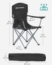 Set of 2 Folding Camping Chairs – Sturdy Frame – Black – Comfortable Design with Bottle Holder