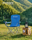 Set of 2 Folding Camping Chairs – Sturdy Frame – Black – Comfortable Design with Bottle Holder