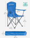 Set of 2 Folding Camping Chairs – Sturdy Frame – Black – Comfortable Design with Bottle Holder