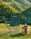 Set of 2 Foldable Camping Chairs – Sturdy Metal Frame – Black – Comfortable with Bottle Holder