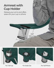 Set of 2 Foldable Camping Chairs – Sturdy Metal Frame – Black – Comfortable with Bottle Holder