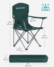 Set of 2 Foldable Camping Chairs – Sturdy Metal Frame – Black – Comfortable with Bottle Holder