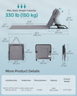 Folding Beach Sunlounger – Lightweight Fabric – Slate Grey – Portable with Reclining Backrest and Handle