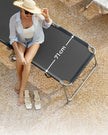 Sun Lounger – Fabric – Smoky Grey – Adjustable with Pillow and Sunshade