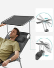 Sun Lounger – Fabric – Smoky Grey – Adjustable with Pillow and Sunshade