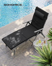 Folding Sun Lounger – Aluminium – Adjustable – 6 cm Thick Mattress with Removable Pillow