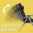 Folding Sun Lounger – Aluminium – Black – Adjustable with 6 cm Thick Mattress