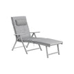 Foldable Sun Lounger – Aluminium – Comfortable Grey – Adjustable with Removable Pillow and 6 cm Thick Mattress