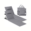 Folding Beach Sunlounger – Fabric – Blue – Lightweight and Portable with Reclining Backrest