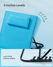 Set of 2 Portable Folding Beach Sunloungers – Fabric – Sky Blue – Lightweight with Reclining Backrest and Handle