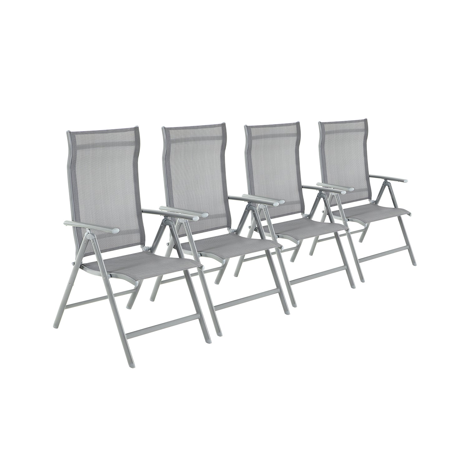 Folding Garden Chairs – Aluminium – Multi-Color – 8-Angle Reclining Backrest, Capacity 150 kg per Chair