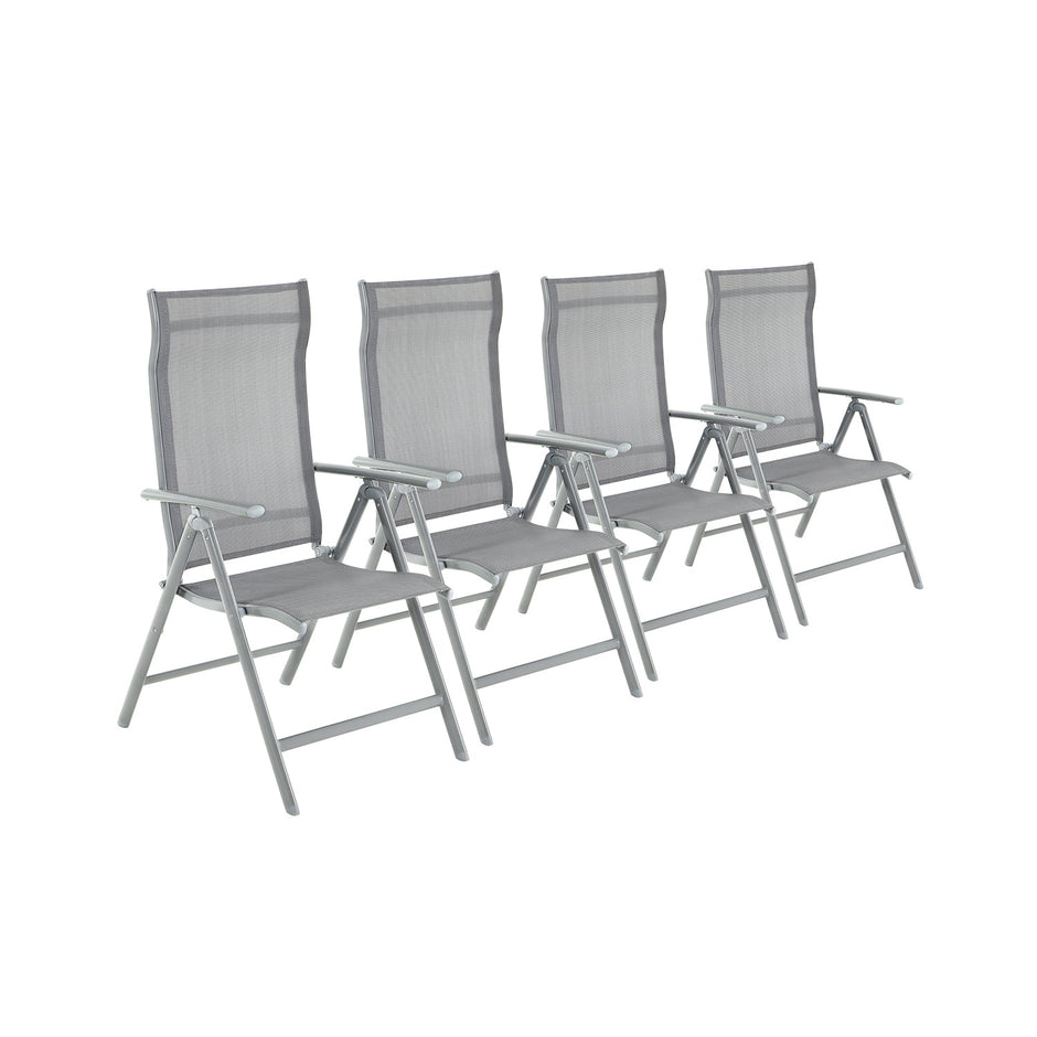 Folding Garden Chairs – Aluminium – Multi-Color – 8-Angle Reclining Backrest, Capacity 150 kg per Chair