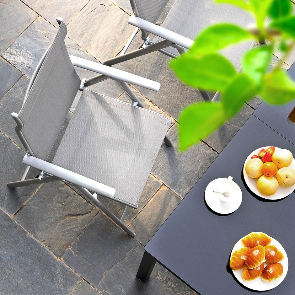 Folding Garden Chairs – Aluminium – Multi-Color – 8-Angle Reclining Backrest, Capacity 150 kg per Chair