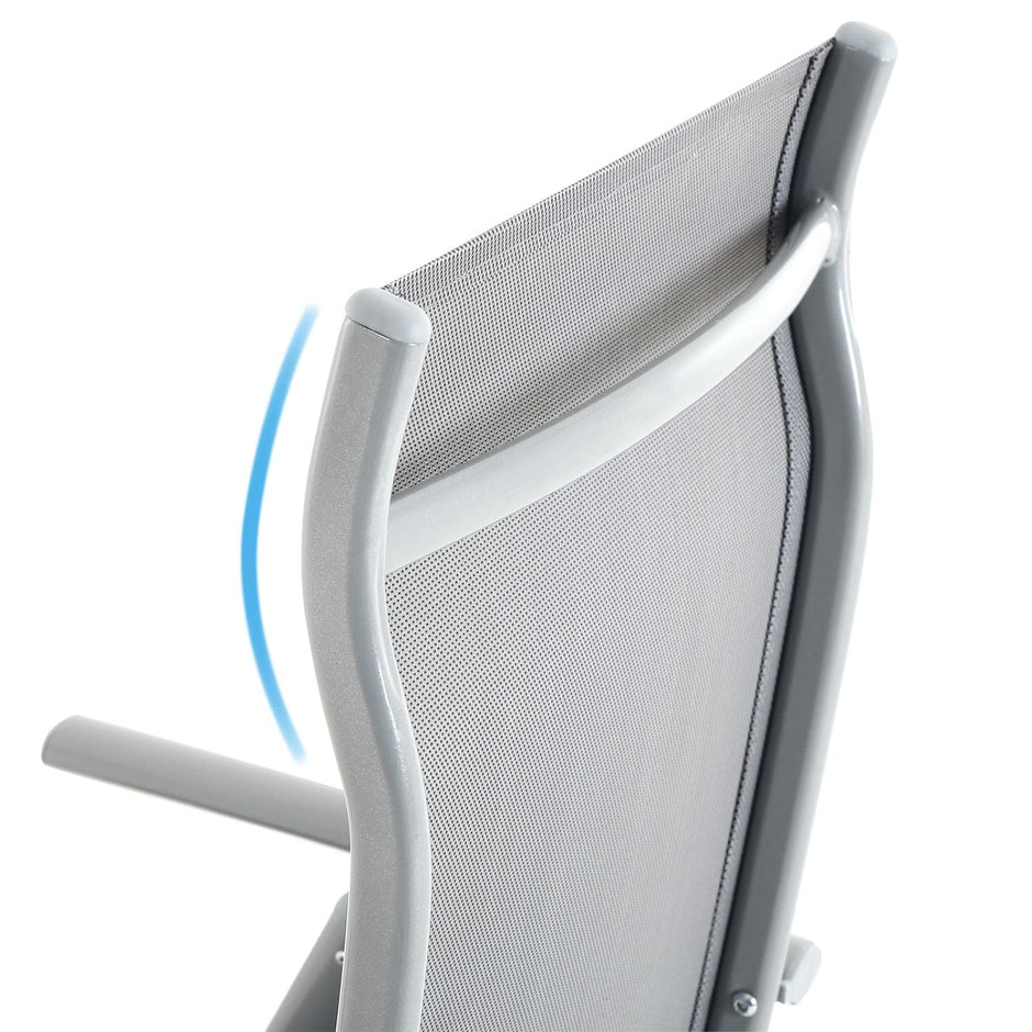 Folding Garden Chairs – Aluminium – Multi-Color – 8-Angle Reclining Backrest, Capacity 150 kg per Chair