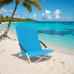 Portable Beach Chair – Fabric – Blue – Foldable High Backrest Heavy Duty Design