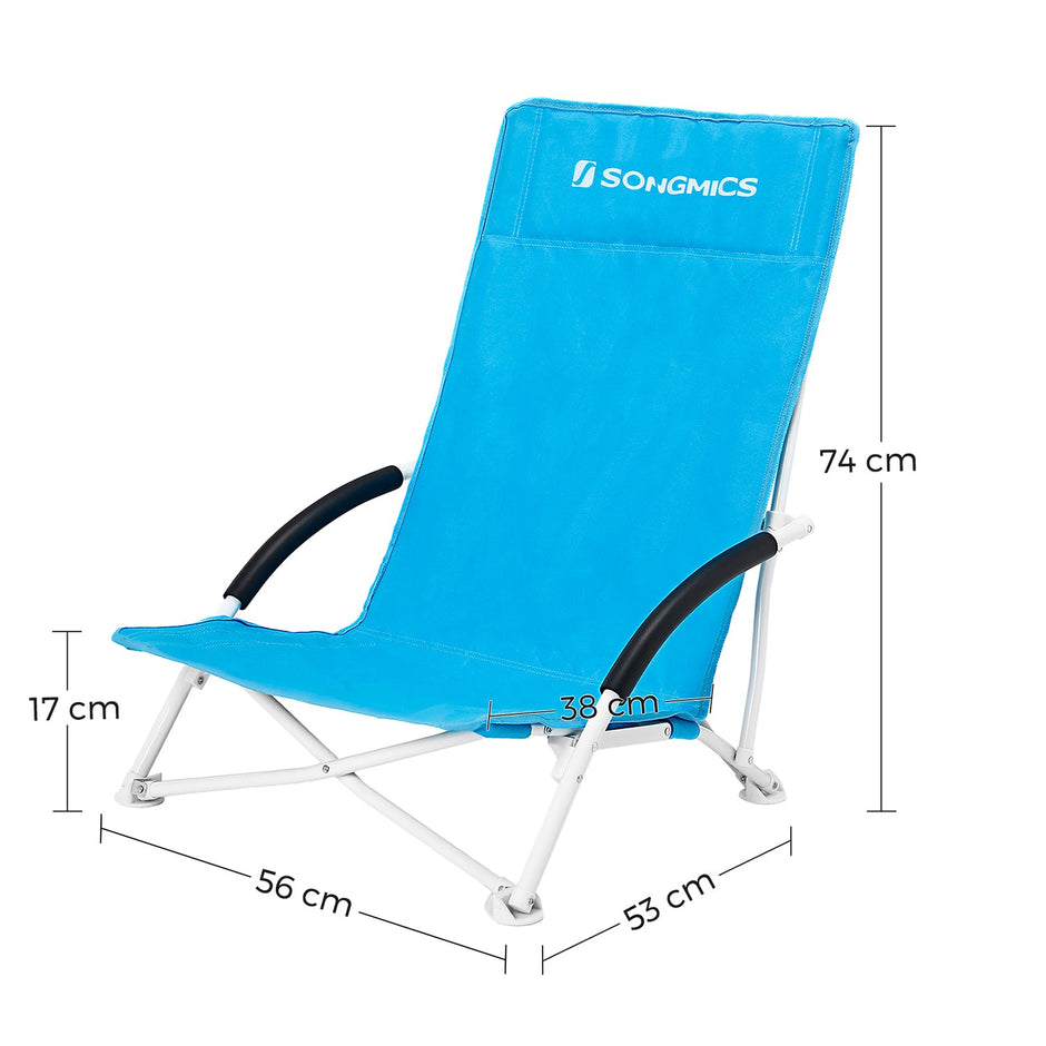 Foldable Beach Chair – 600D Oxford Fabric – Green – Robust Design, 140 kg Load Capacity