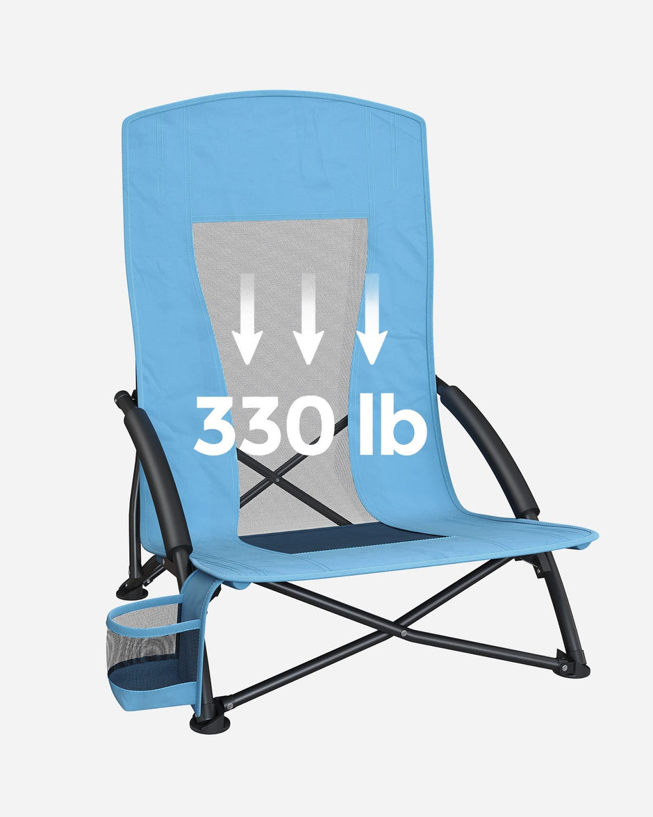 Foldable Beach Chair – 600D Oxford Fabric – Green – Robust Design, 140 kg Load Capacity